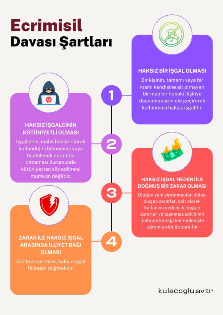 ecrimisil davası şartlarını açıklayan 
infografik