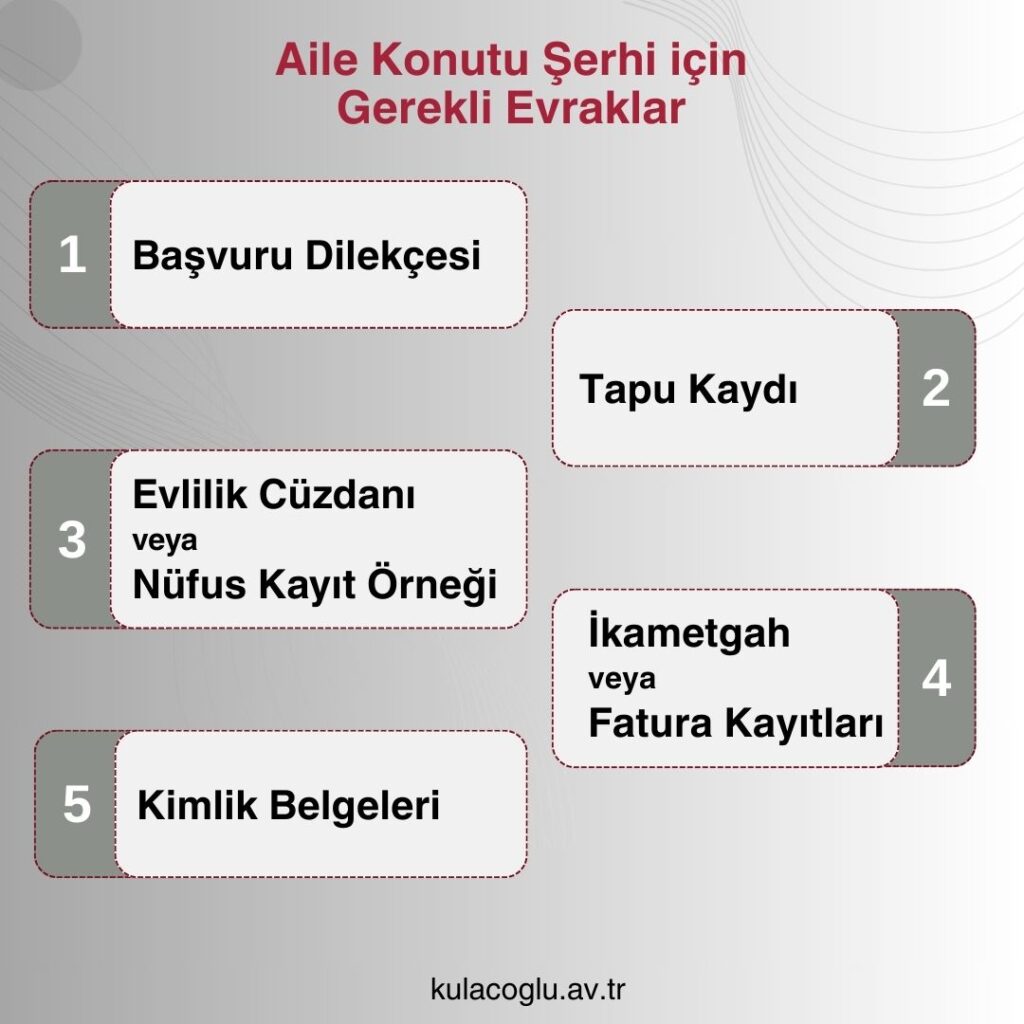 Aile konutu şerhi için gerekli evraklar